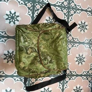 Elegant Green Brocade Women's Backpack